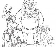 Coloriage et dessins gratuit Shrek en Noël à imprimer