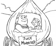 Coloriage Shrek et La princess sont mariés