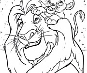 Coloriage et dessins gratuit Simba et le roi lion à imprimer