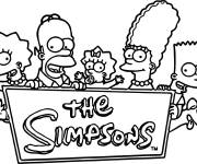 Coloriage famille Simpson à télécharger
