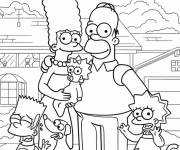 Coloriage Les personnages Simpson dessin animé