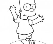 Coloriage Simpson Bart danse