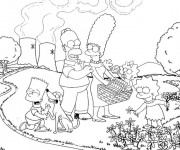Coloriage et dessins gratuit Simpson famille en ligne à imprimer