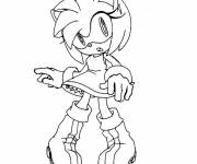 Coloriage Amy dans Sonic