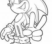 Coloriage Sonic heureux de sa réussite