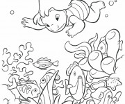 Coloriage et dessins gratuit Lilo plonge dans la mer à imprimer