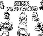 Coloriage Le monde de Super Mario Bros