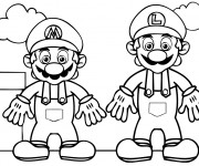 Coloriage et dessins gratuit Mario et Luigi Nintendo à imprimer