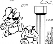 Coloriage Mario personnage champignon