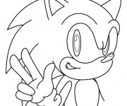 Coloriage et dessins gratuit Sonic simple à imprimer
