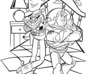 Coloriage Image Toy Story Woody et Buzz l’Eclair