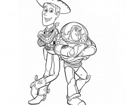 Coloriage Toy Story Woody et Buzz