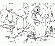 Coloriage et dessins gratuit Tchoupi et Doudou dans la forêt à imprimer