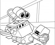 Coloriage Wall-E et Burn E dessin