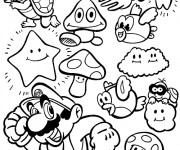 Coloriage et dessins gratuit Magique Mario à imprimer