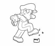 Coloriage et dessins gratuit Mario écrase une boîte à imprimer