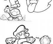Coloriage Mario tortue