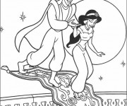 Coloriage Prince Aladdin et Jasmine