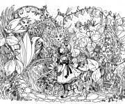 Coloriage Alice au pays des merveilles perdue