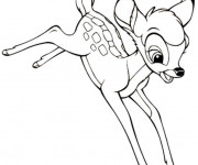 Coloriage et dessins gratuit Bambi fait un saut à imprimer