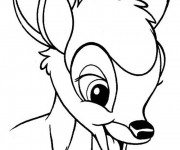 Coloriage Bambi simple à colorier
