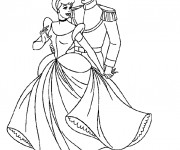 Coloriage Cendrillon danse avec le prince Henri
