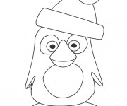 Coloriage Club Penguin de Noel facile