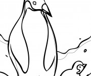 Coloriage et dessins gratuit Club Penguin en noir et blanc à imprimer