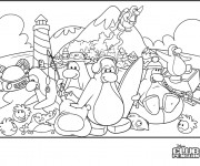 Coloriage Club Penguin humoristique