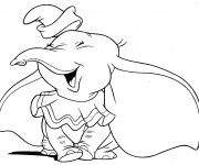 Coloriage et dessins gratuit Dumbo rit à imprimer
