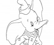 Coloriage et dessins gratuit Dumbo sourit à imprimer