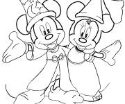Coloriage Mickey et Minnie Fantasia