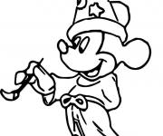 Coloriage Sorcier Mickey avec le pinceau de couleur