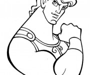 Coloriage et dessins gratuit Hercule avec ses géants muscles à imprimer