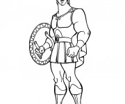 Coloriage Hercule avec son armure