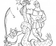 Coloriage et dessins gratuit Hercule et Phil ont attrapé un serpent à imprimer