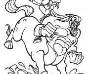 Coloriage et dessins gratuit Hercule se débat contre un monstre à imprimer