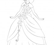Coloriage et dessins gratuit Jasmine s'est habillé en une belle robe à imprimer