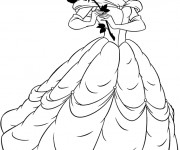 Coloriage et dessins gratuit Belle tient une rose en main à imprimer