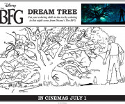 Coloriage et dessins gratuit Le bon gros géant devant l'arbre à imprimer