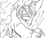 Coloriage et dessins gratuit Le roi lion et la mort de Mufasa à imprimer