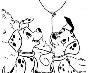 Coloriage Penny et Patch tiennent un ballon
