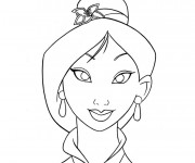 Coloriage et dessins gratuit Mulan visage à imprimer