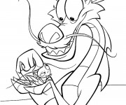 Coloriage Mushu and Cricket the insect