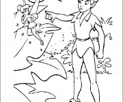 Coloriage et dessins gratuit Peter Pan gronde Clochette la fée à imprimer