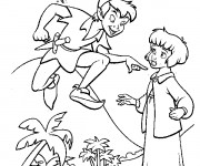 Coloriage Peter Pan parle avec Wendy