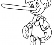 Coloriage et dessins gratuit Pinocchio a menti à imprimer