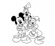 Coloriage Dingo, Mickey et Donald