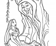 Coloriage et dessins gratuit Pocahontas et  Grand-mère Willow à imprimer