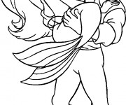 Coloriage et dessins gratuit Prince Eric prend Princesse Ariel en ses bras à imprimer